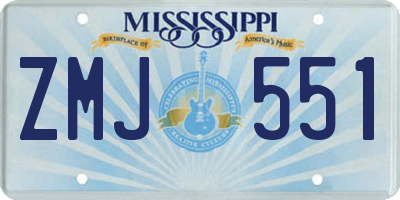 MS license plate ZMJ551