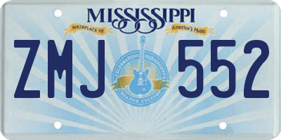 MS license plate ZMJ552