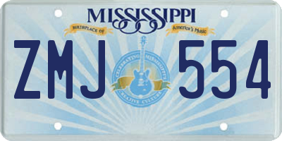 MS license plate ZMJ554