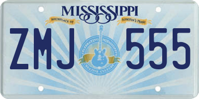 MS license plate ZMJ555