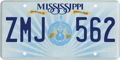 MS license plate ZMJ562