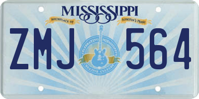 MS license plate ZMJ564