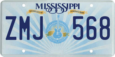 MS license plate ZMJ568