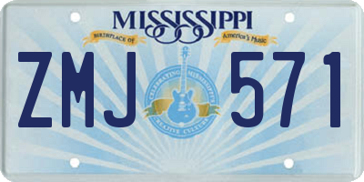 MS license plate ZMJ571