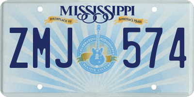 MS license plate ZMJ574