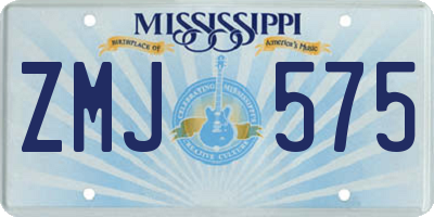 MS license plate ZMJ575