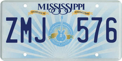 MS license plate ZMJ576