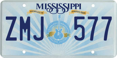 MS license plate ZMJ577