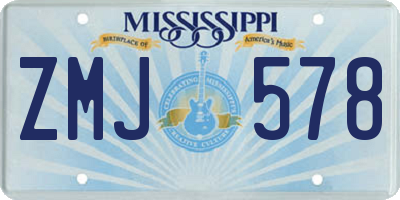 MS license plate ZMJ578