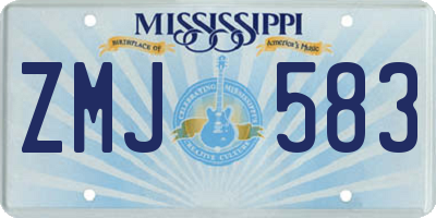 MS license plate ZMJ583