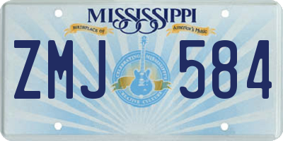 MS license plate ZMJ584