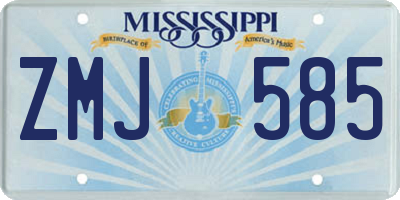 MS license plate ZMJ585