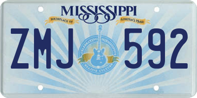 MS license plate ZMJ592