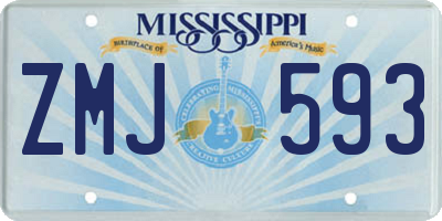 MS license plate ZMJ593