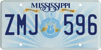 MS license plate ZMJ596
