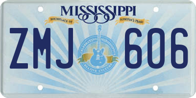 MS license plate ZMJ606