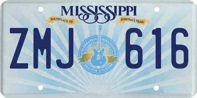 MS license plate ZMJ616
