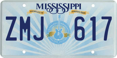 MS license plate ZMJ617