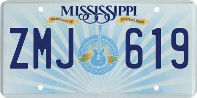 MS license plate ZMJ619