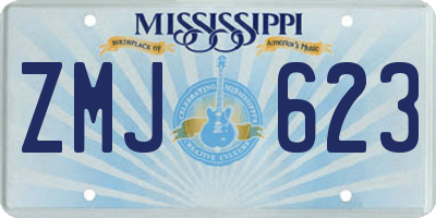MS license plate ZMJ623