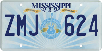 MS license plate ZMJ624