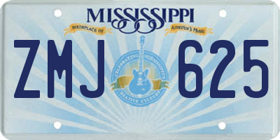 MS license plate ZMJ625