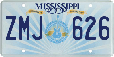 MS license plate ZMJ626