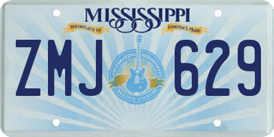 MS license plate ZMJ629