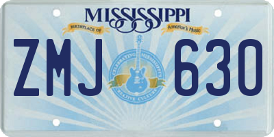 MS license plate ZMJ630