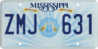 MS license plate ZMJ631
