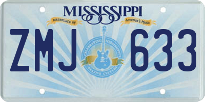MS license plate ZMJ633