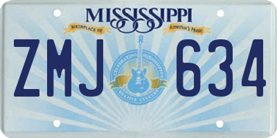 MS license plate ZMJ634