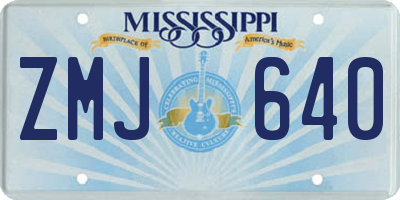MS license plate ZMJ640