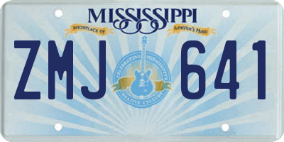 MS license plate ZMJ641