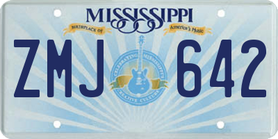 MS license plate ZMJ642