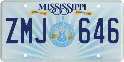 MS license plate ZMJ646
