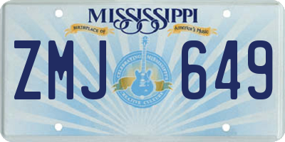 MS license plate ZMJ649