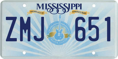 MS license plate ZMJ651