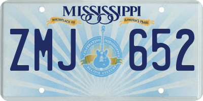 MS license plate ZMJ652