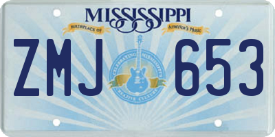 MS license plate ZMJ653