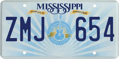 MS license plate ZMJ654