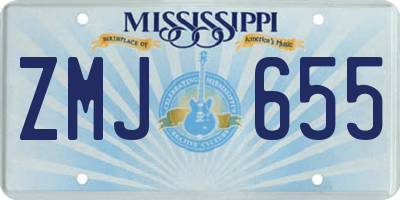 MS license plate ZMJ655