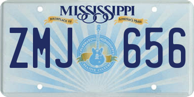 MS license plate ZMJ656
