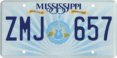 MS license plate ZMJ657