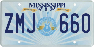 MS license plate ZMJ660