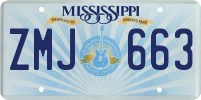 MS license plate ZMJ663