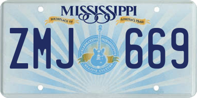 MS license plate ZMJ669