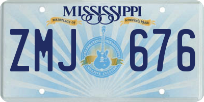 MS license plate ZMJ676