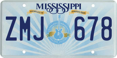 MS license plate ZMJ678
