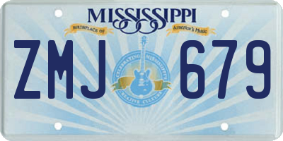 MS license plate ZMJ679